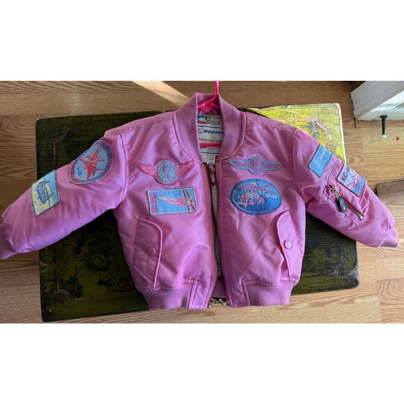 Boeing Kids' Pink Aviator Jacket Toddler Girls Size 3T - Picture 2 of 6